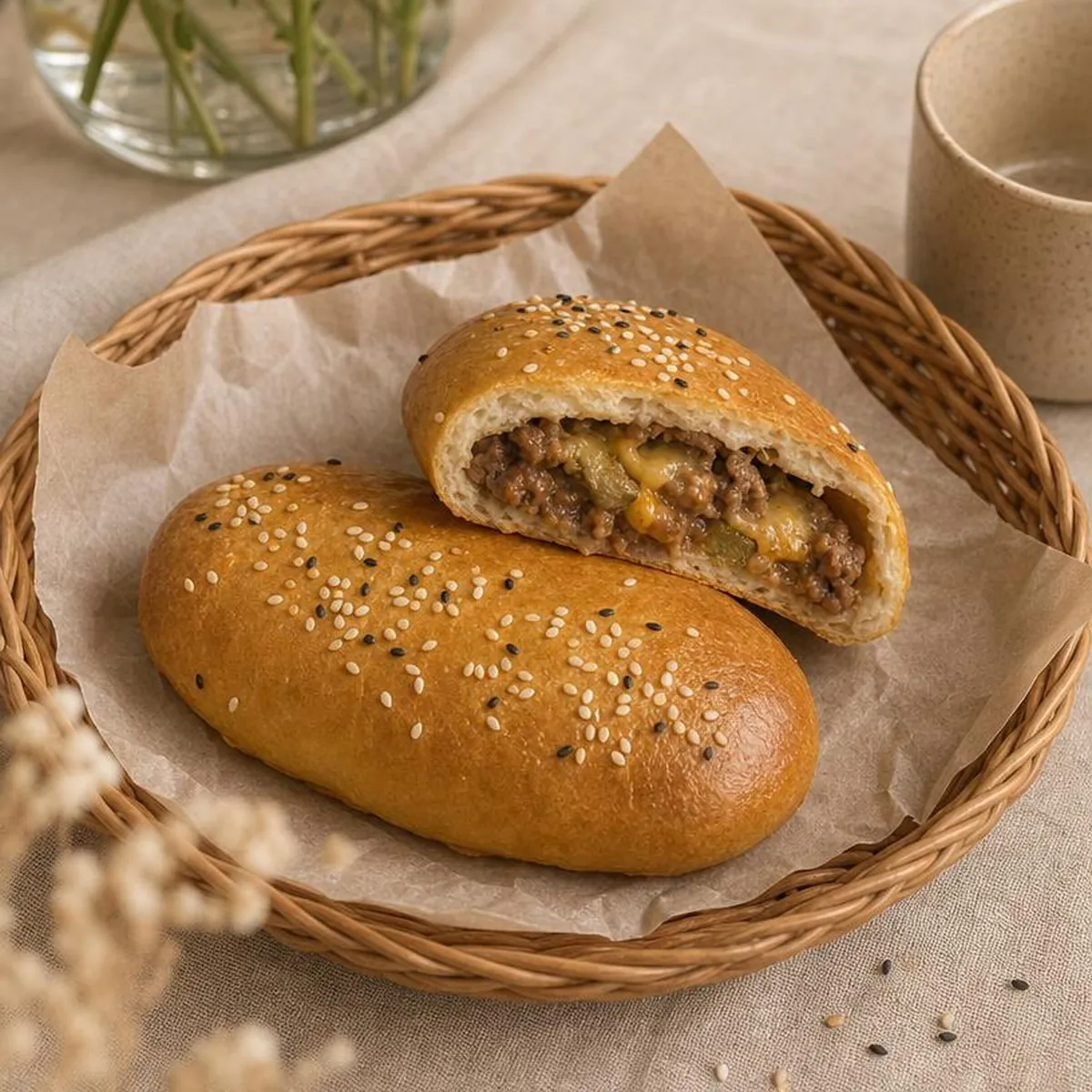 Pieczony pierożek z nadzieniem